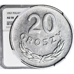 R-, 20 groszy 1957, SZEROKA DATA, POSZUKIWANA
