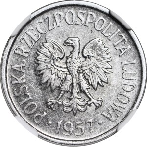 R-, 20 groszy 1957, SZEROKA DATA, POSZUKIWANA