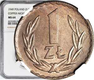 1 zloty 1949, copper-nickel, mint