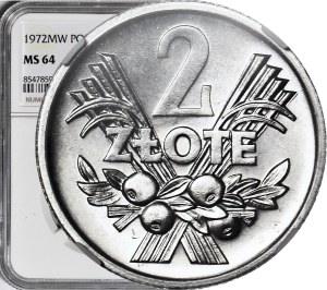 2 gold 1972, Berry, mint