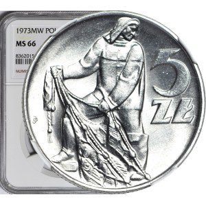 5 złotych 1973, Rybak, menniczy