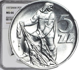 5 gold 1973, Fisherman, mint