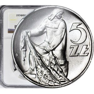 5 złotych 1974, Rybak, menniczy