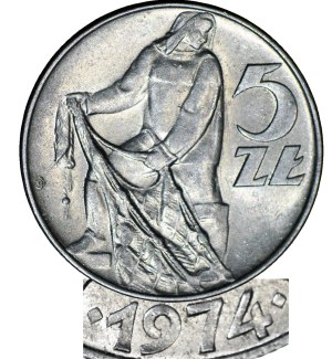RR-, Fisherman 5 gold 1974, FLAT DATE