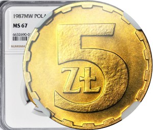 5 gold 1987, mint