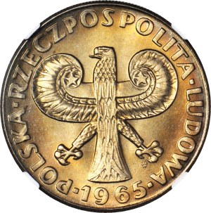 10 gold 1965, Large column, minted