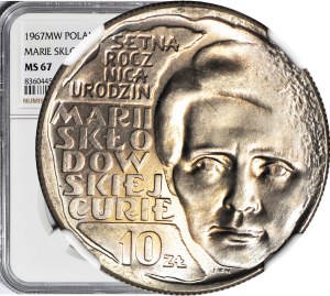 10 złotych 1967, Maria Skłodowska-Curie, mennicze