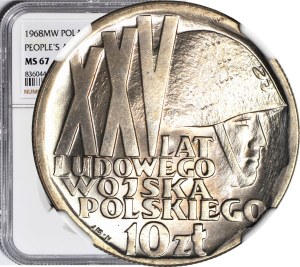 10 gold 1968, XXV YEARS OF THE LWP, mint.