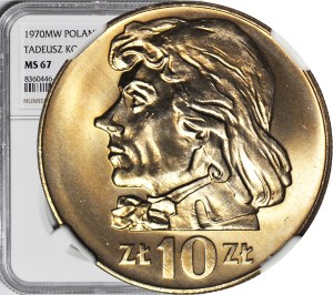 10 gold 1970, Tadeusz Kosciuszko, thick date, mint.