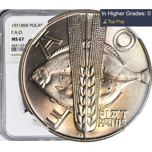 10 złotych 1971, FAO, flądra, mennicze