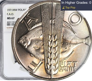 10 gold 1971, FAO, flounder, mint.