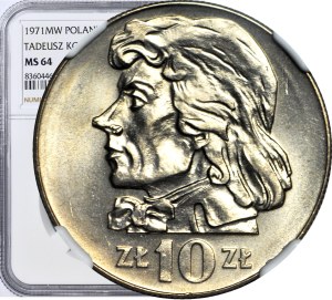 10 gold 1971, Tadeusz Kosciuszko, mint.