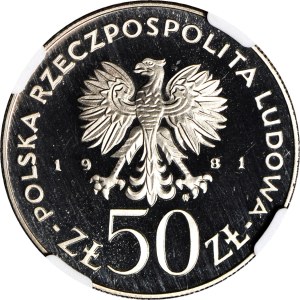 50 zloty 1981 Boleslaw II the Bold, mintage 5,000, LUSTRADED