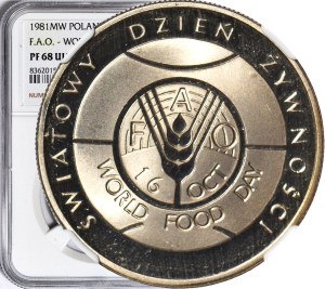 50 Gold 1981 FAO, World Food Day, circulation 5,000, LUSTERED