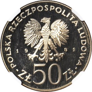 50 Gold 1981 FAO, World Food Day, circulation 5,000, LUSTERED