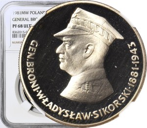 50 zloty 1981 Wladyslaw Sikorski, mintage of 5,000, LUSTRADE