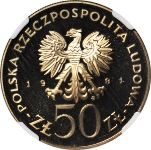 50 zloty 1981 Wladyslaw Sikorski, mintage of 5,000, LUSTRADE