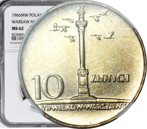 10 Gold 1966, Small column, mint.