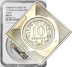10 pennies 2005, clip for 10th anniversary of coin in circulation