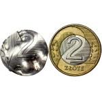 RRR-, 2 złote 2000, PRÓBA MN na mniejszym krążku, skasowana, EKSTREMALNIE RZADKIE