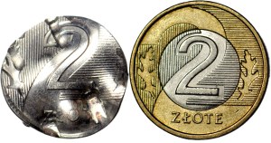 RRR-, 2 gold 2000, MN SAMPLE on smaller disc, erased, EXTREMELY RARE