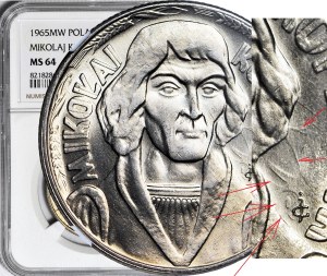 RR-, 10 gold 1965, Nicolaus Copernicus, destruct, Mighty Eagle Spirit