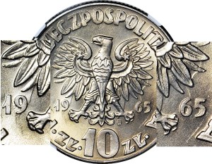 RR-, 10 gold 1965, Nicolaus Copernicus, destruct, Mighty Eagle Spirit