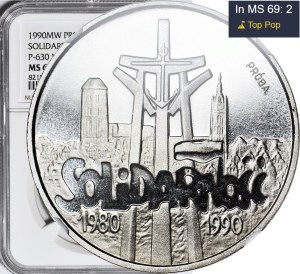 200,000 gold 1990, Solidarity, largest of the set, SAMPLE, NIKIEL