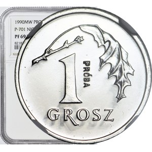 1 grosz 1990, wyśmienity, PRÓBA, NIKIEL
