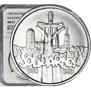 100.000 złotych 1990, Solidarność, mennicze, typ B