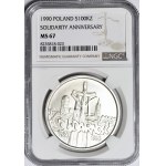 100.000 złotych 1990, Solidarność, mennicze, typ B