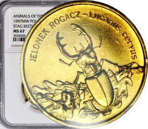 2 gold 1997, Deer antler, minted