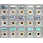 Grosze od 1990 do 2006 + pudełko PCGS, mennicze, łącznie 15 szt.