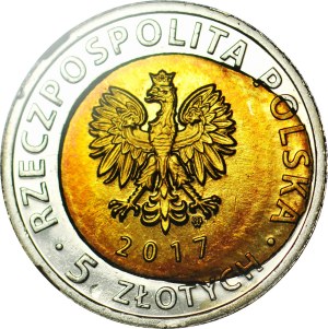 RR-, 5 gold 2017, Lublin Castle Chapel, DESTRUCT, spilled core