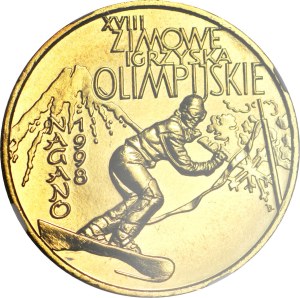 RR-, 2 gold 1998, Nagano, DESTRUKT, flowing obverse stamp