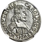Austria, Ołomuniec, Karol II z Liechtenstein, 3 krajcary 1667, RZADKI ROCZNIK, wspaniałe