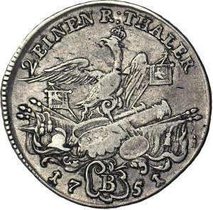 Germany, Prussia, Kingdom, Frederick II, 1/2 thaler 1751 B, Breslau