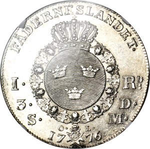 Sweden, Gustav III, thaler (riksdaler) 1776, Stockholm, beautiful