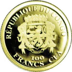 Democratic Republic of Congo, 100 Francs 2021 - 999 gold, 0.311g.