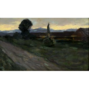 Bronisława Rychter-Janowska (1868 Kraków - 1953 Kraków), Cottages by the Road, 1908