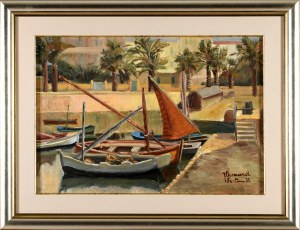 Jeanne Besnard-Fortin (1892 Dolus-Le-Sec, Francja - 1978 Amboise, Francja), Łódki w prowansalskim porcie, 1932