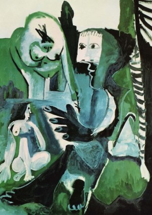 Pablo Picasso (1881 Málaga, Hiszpania - 1973 Mougins, Francja), Z cyklu: Śniadanie na trawie, 1959-61 (wg Édouarda Maneta, 1863)