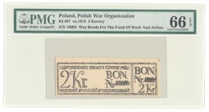 2 crowns 1918, Voucher for patriotic purposes, Entirety - Independence