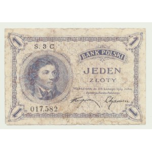 1 złoty 1919 Ser. S. 3 C, RZADKA POJEDYNCZA