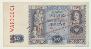 20 gold 1936, ser. BF, running numbering, MODEL