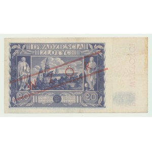20 złotych 1936, ser. BF, numeracja bieżąca, WZÓR