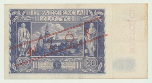 20 gold 1936, ser. BF, running numbering, MODEL