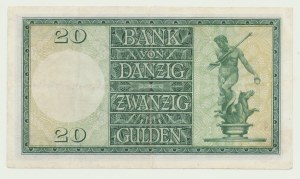 Danzig, 20 guilders 1937, ser. K, rare