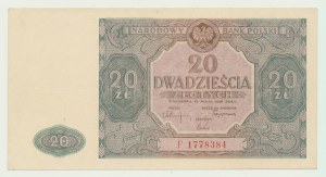 20 gold 1946, ser. F, capital letter