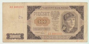 500 gold 1948, AZ series, rarely the last series in a row A